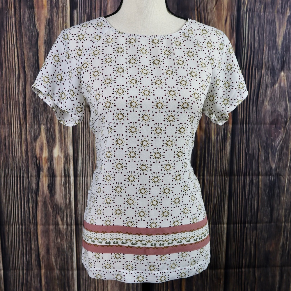 LOFT printed blouse with detailed hemline